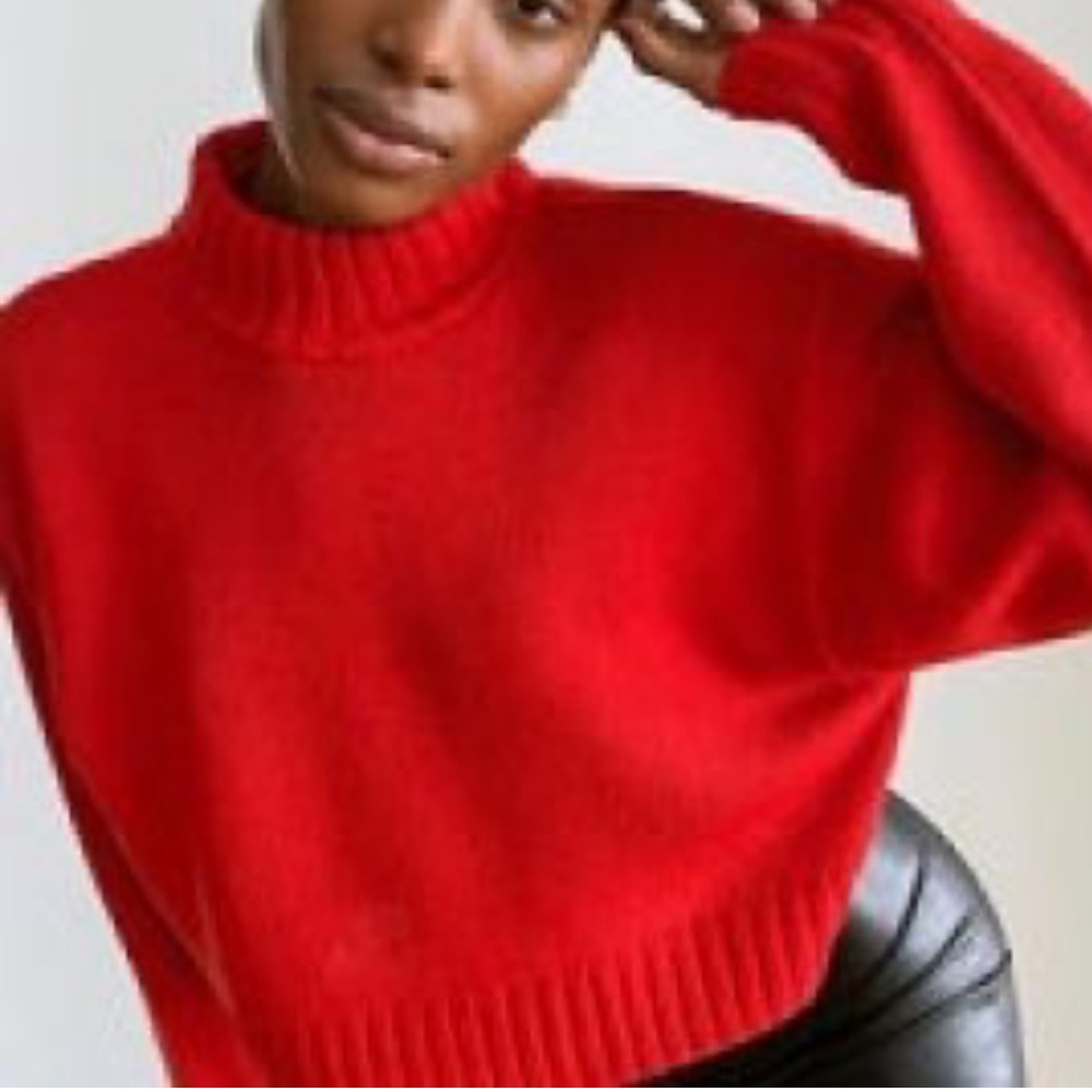 Wilfred FREE Sz XXS Lin Red Cowl Neck Sweater